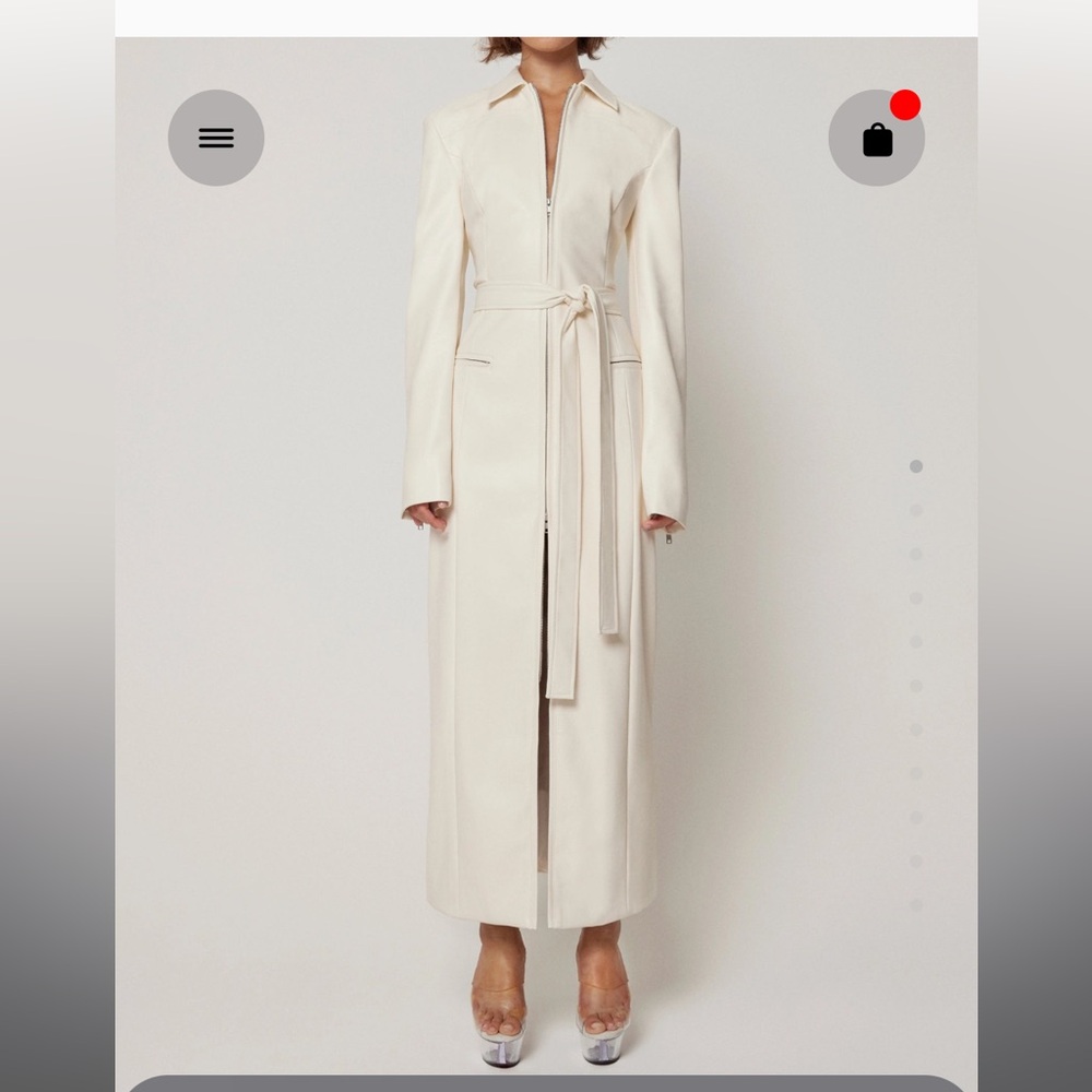 Faux Leather Collared Coat khy